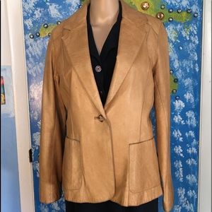 Andrew Marc Leather Blazer Jacket Size M